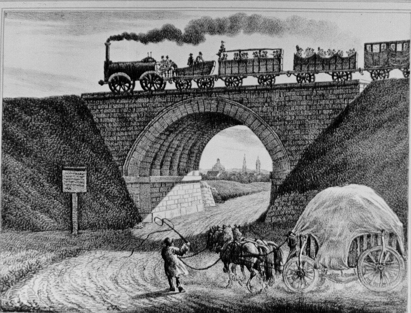 Schiefe Brücke Bahn- u. Brückenbogen