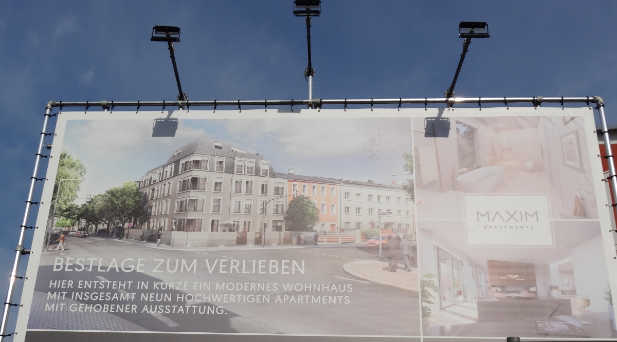 Maxim-Gorki-Strasse Ecke Trachenberger Strasse bautafel