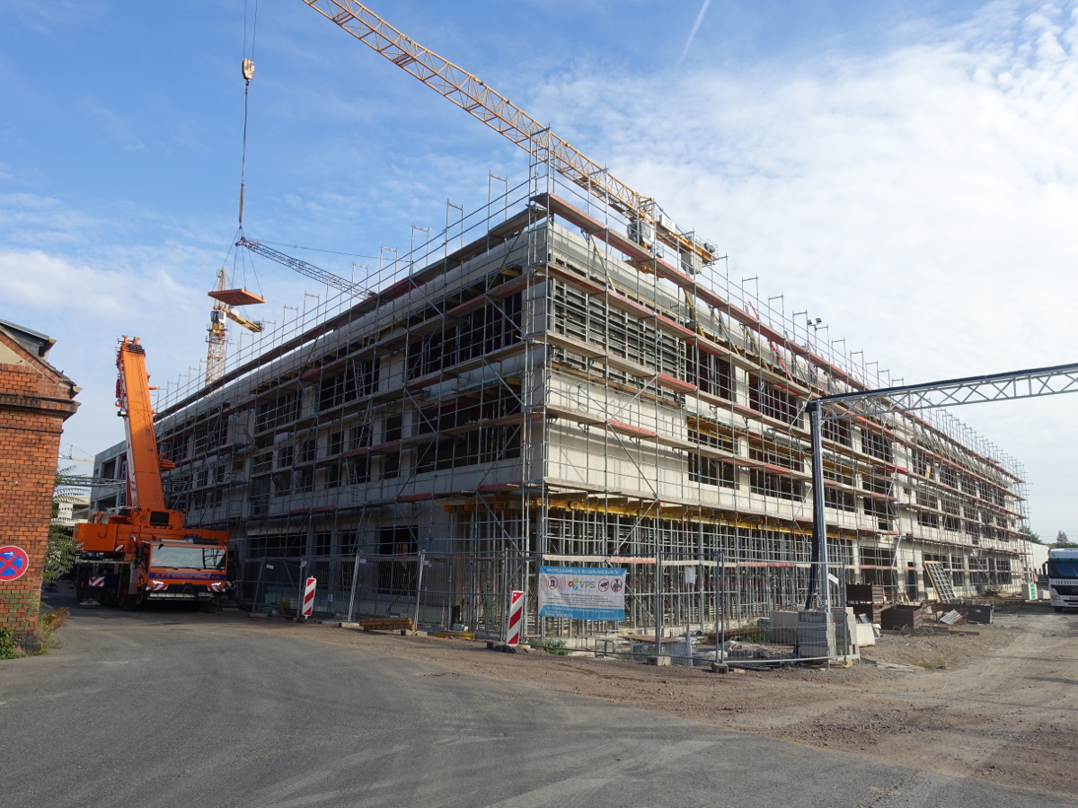 Rohbau des Gymnasiums Pieschen - Foto: Archiv 2018/W. Schenk