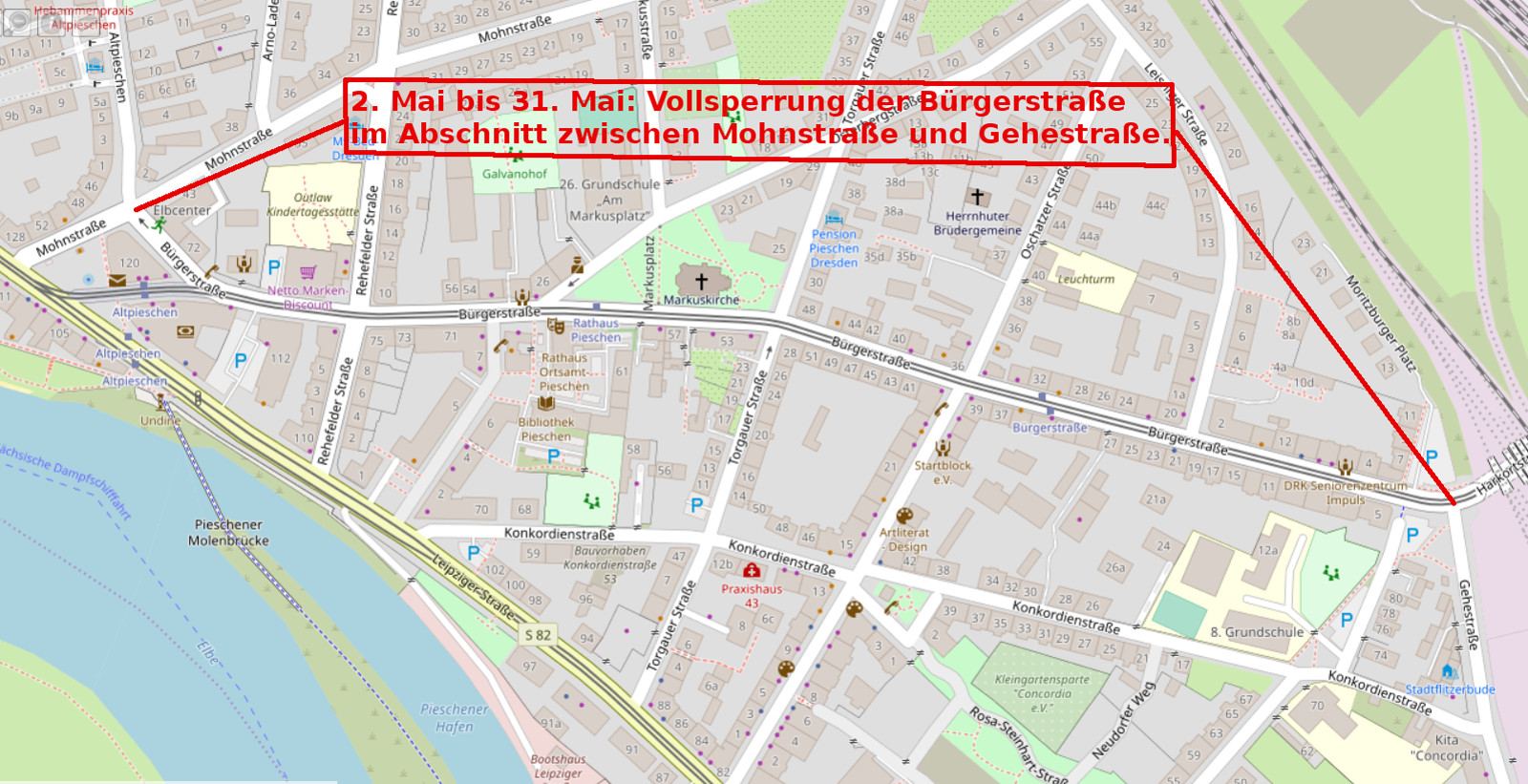 Drewag Bürgerstrasse Vollsperrung