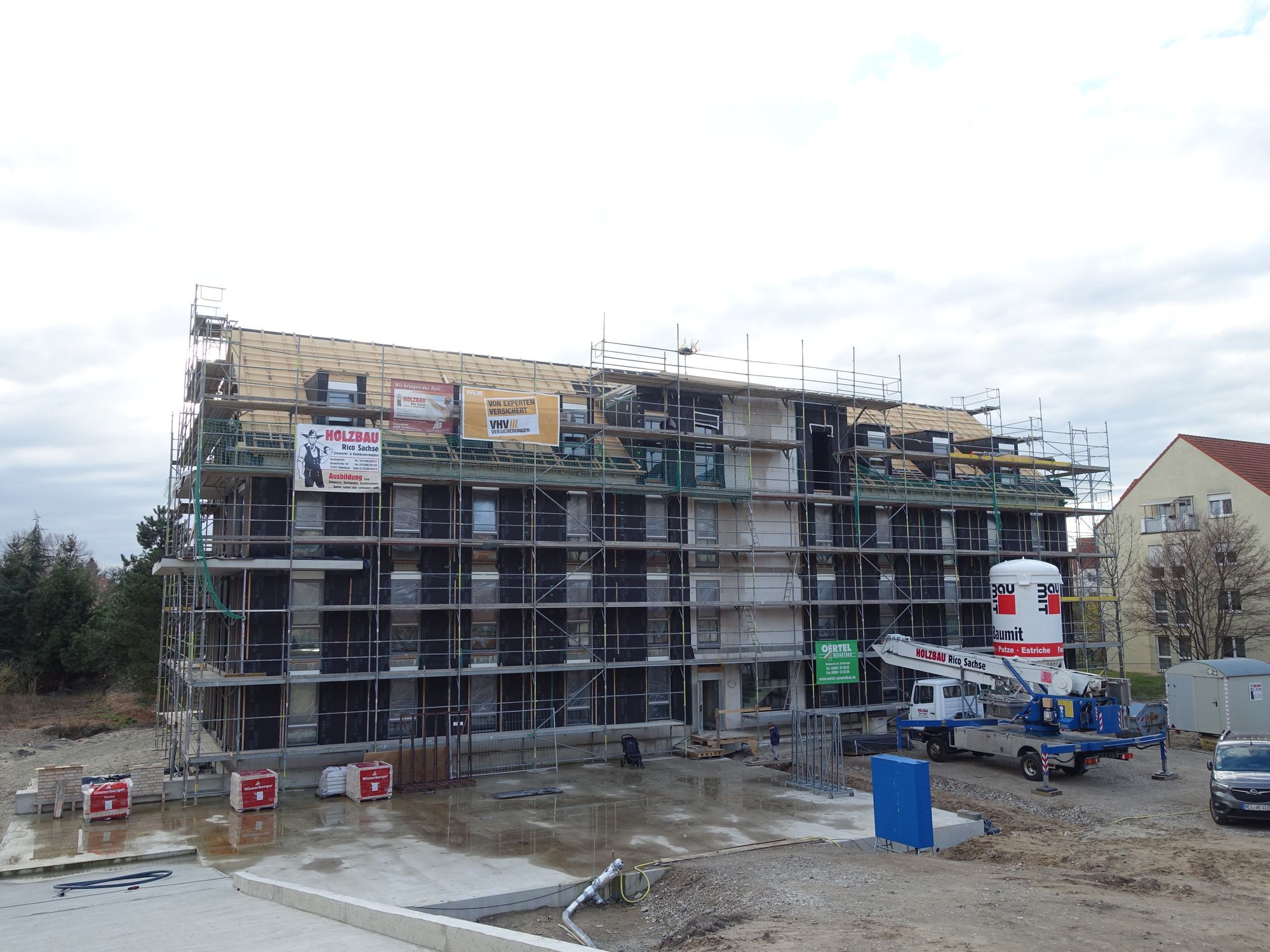 Holzpalais Richtfest Rohbau