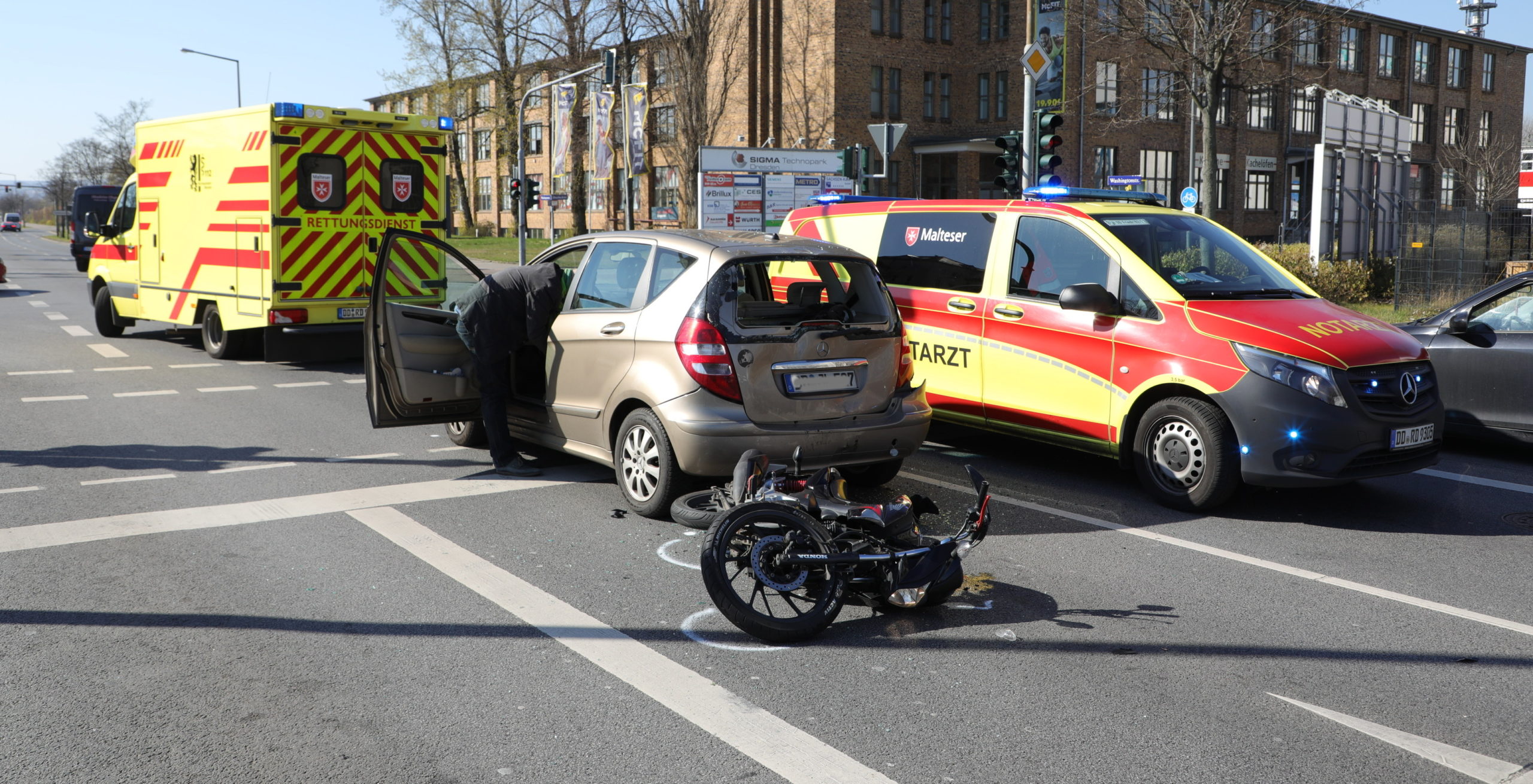 Unfall Overbeckstrasse Motorrad