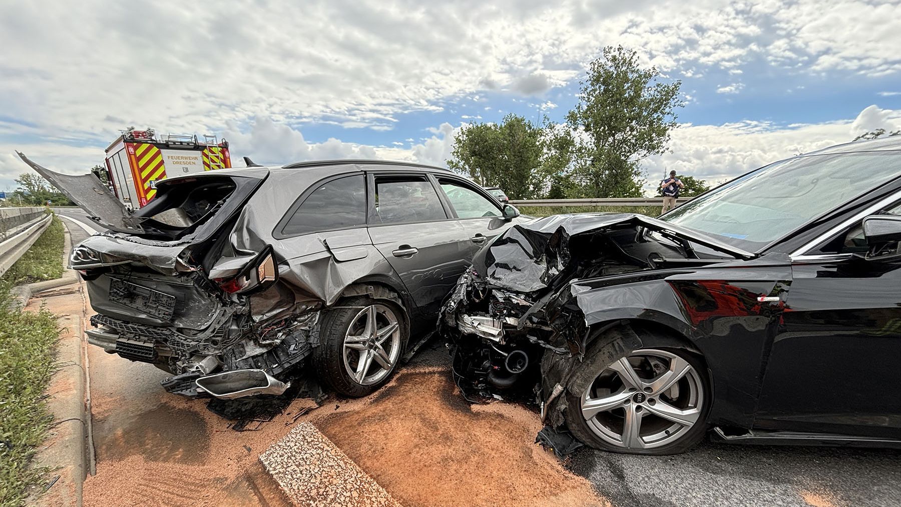 Unfall nach Verfolgungsjagd auf der A4 - Foto: Roland Halkasch