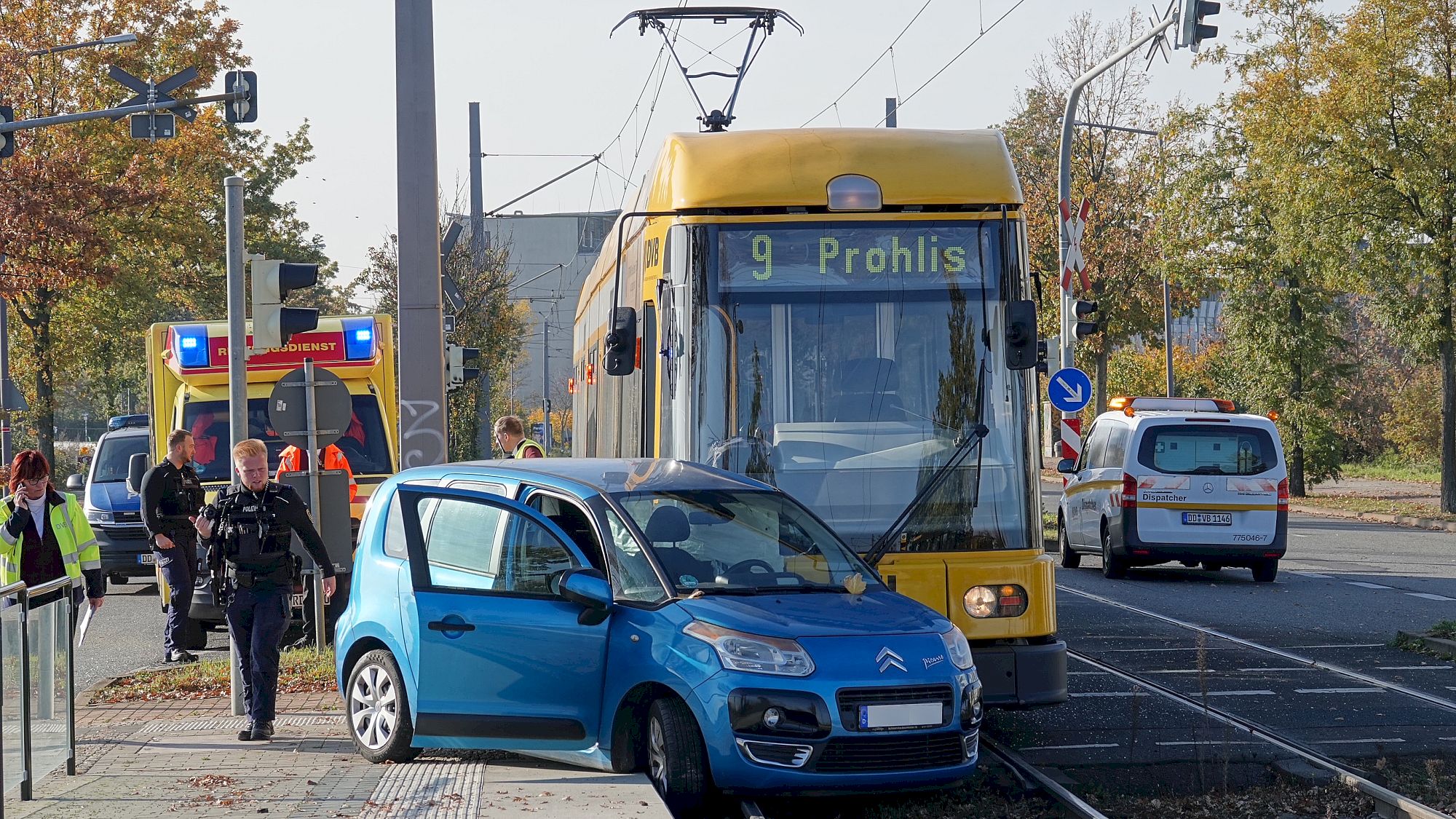 Straßenbahnunfall auf der Sternstraße - Foto: Roland Halkasch