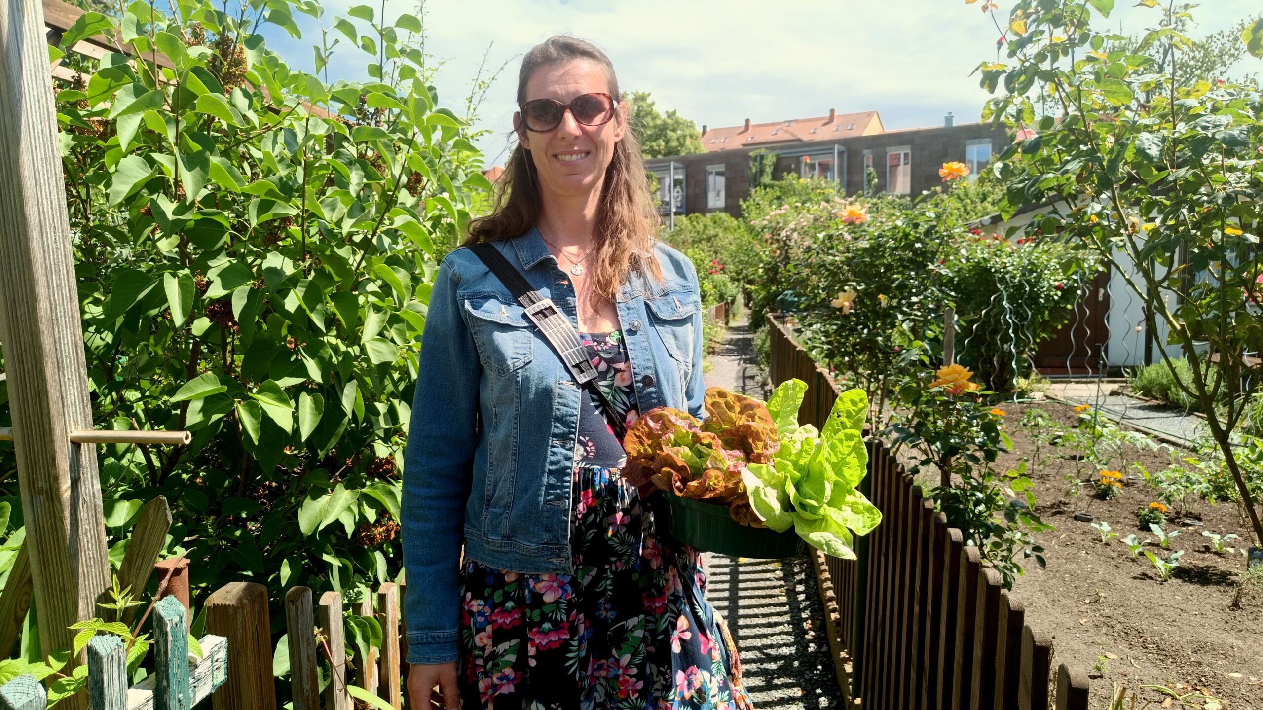 Janine hat gerade frischen Salat aus ihrem Garten im "KGV Concordia" geholt.