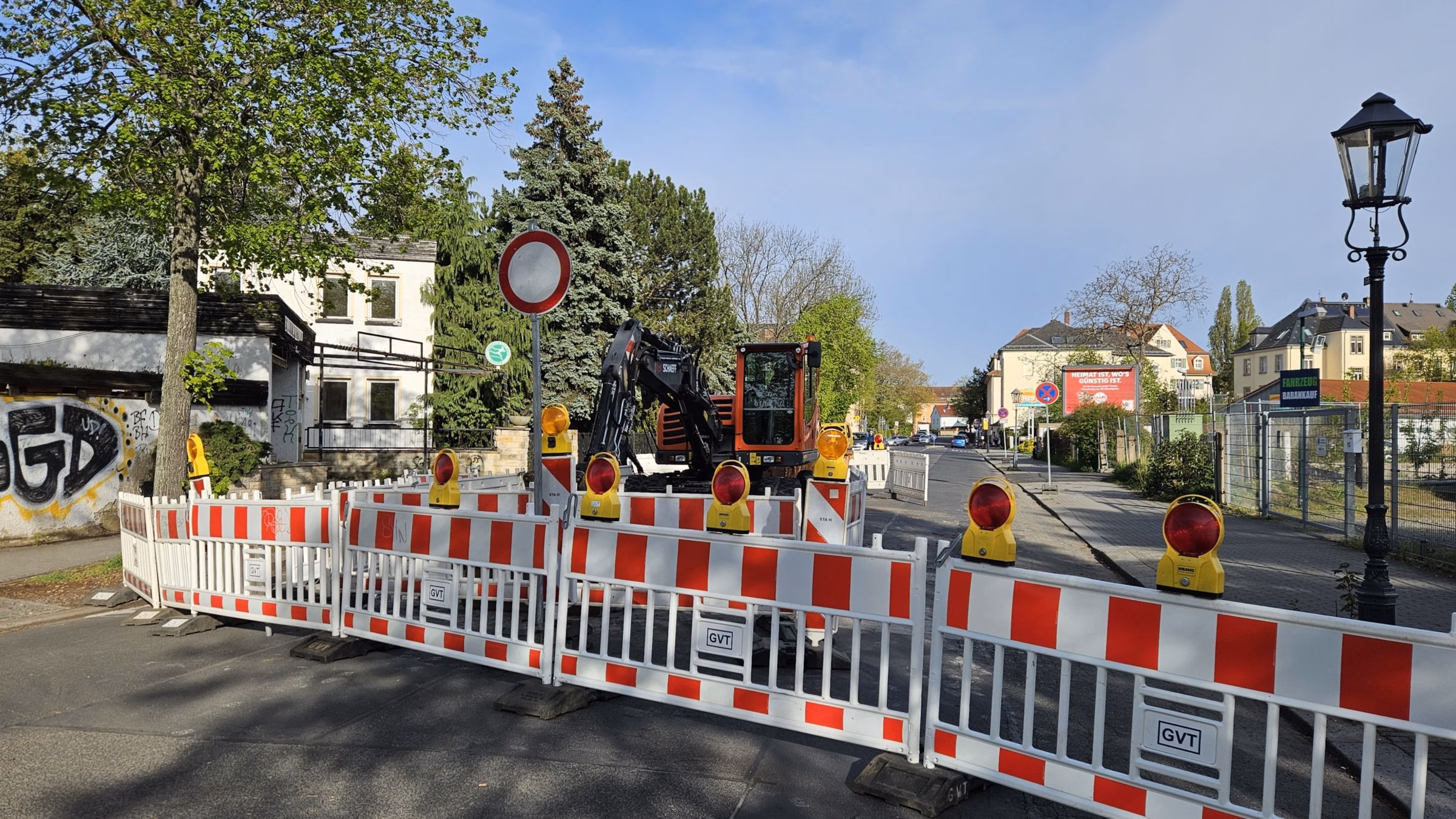 Die Industriesstraße ist voraussichtlich bis Freitag gesperrt - Foto: J. Frintert