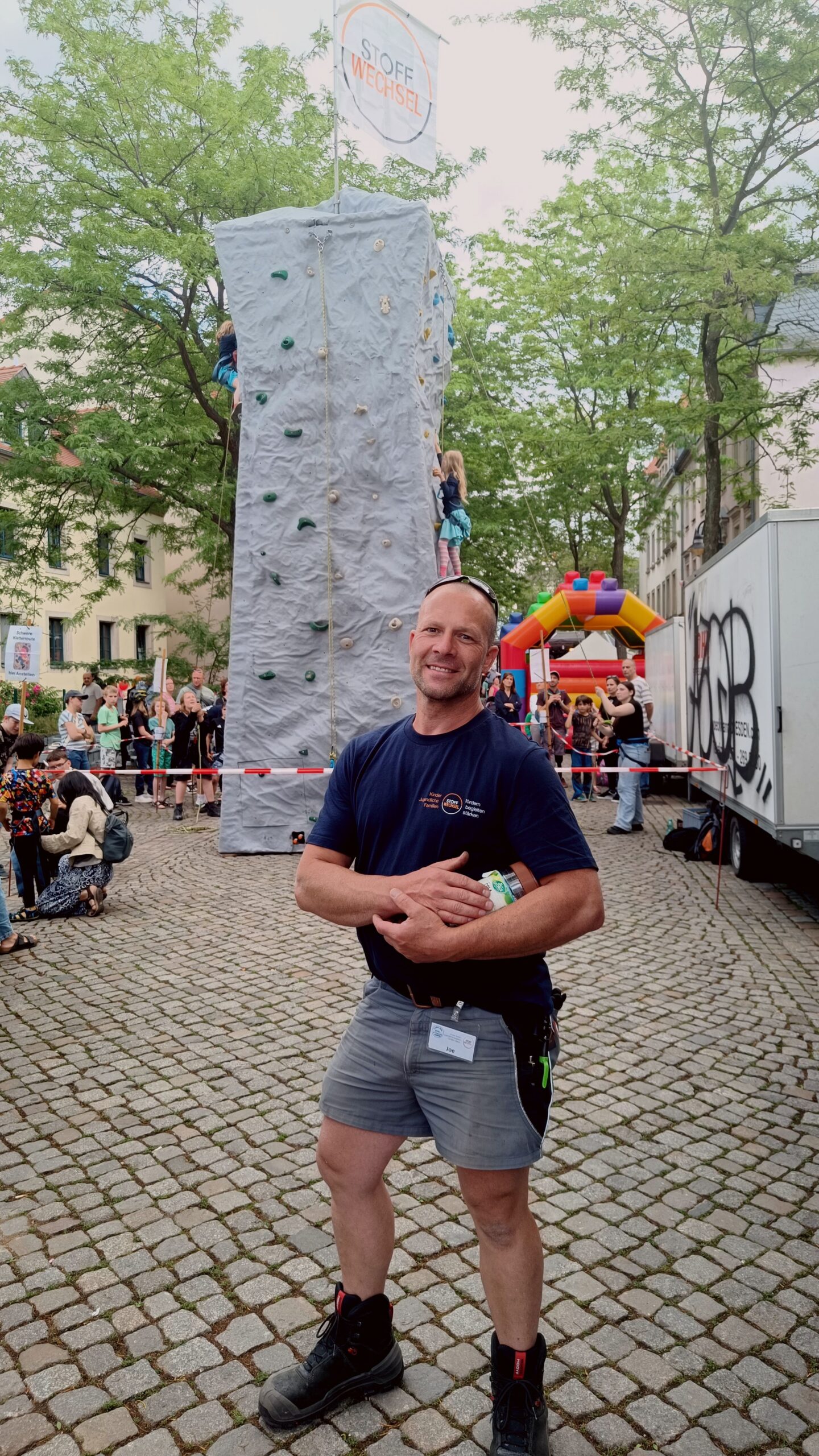 Joe Liebscher managt die Logistik auf der Spielstraße des Stoffwechsel e.V. Foto S. Reichel